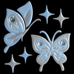 b018sBlue Silver S Two Buttuflies